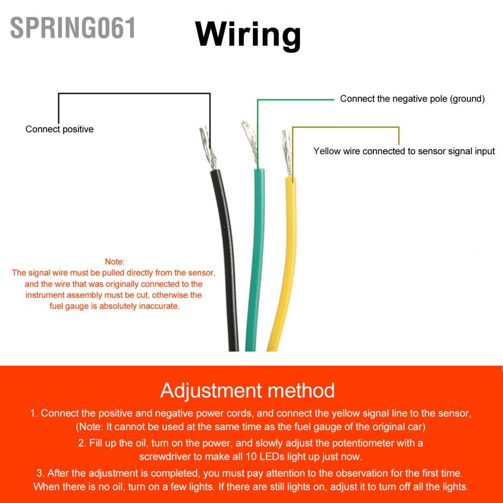 [Hàng Sẵn]  Đèn báo đồng hồ đo nhiên liệu LED 52mm Dia 12V Điện trở có thể điều chỉnh cho xe máy ô tô【Spring061】