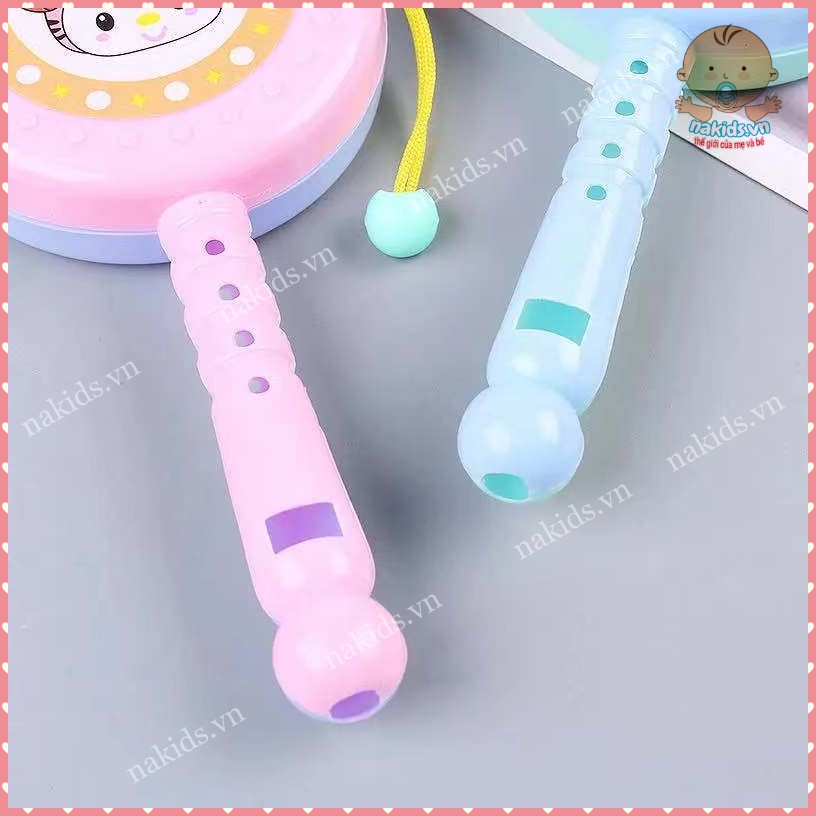 Lục Lạc Trống Nhựa - Đồ Chơi Trống Lắc Thúc Đẩy Khả Năng Cầm Nắm Và Thính Giác, Thị Giác Cho Bé MS90-DC3