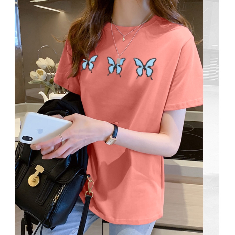 NRVP Áo thun ngắn tay dáng rộng in hình vui nhộn thời trang mùa hè 2020 cho nữ