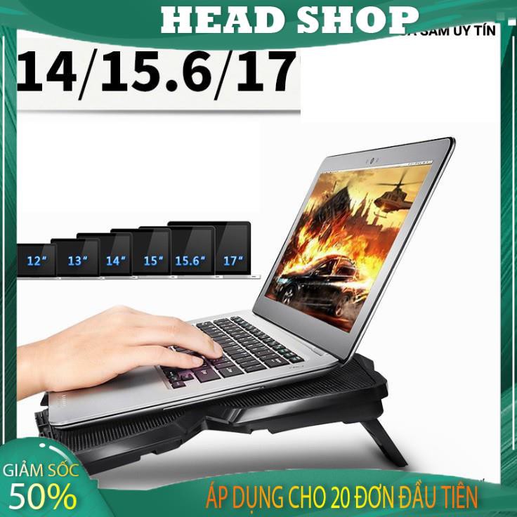 Đế Tản Nhiệt Quạt tản nhiệt Laptop Cool 2 có 4 Quạt, Đèn Led, Đế Nâng 17 Inch Trở Xuống HEAD SHOP