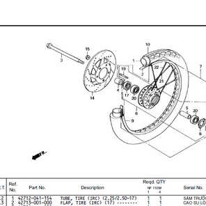 CĂN BÁNH TRƯỚC FU 1 / WAVE ZX ZIN HONDA