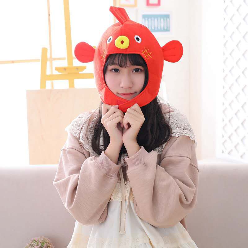 Mũ trùm đầu hình cá nóc nhồi bông dễ thương
