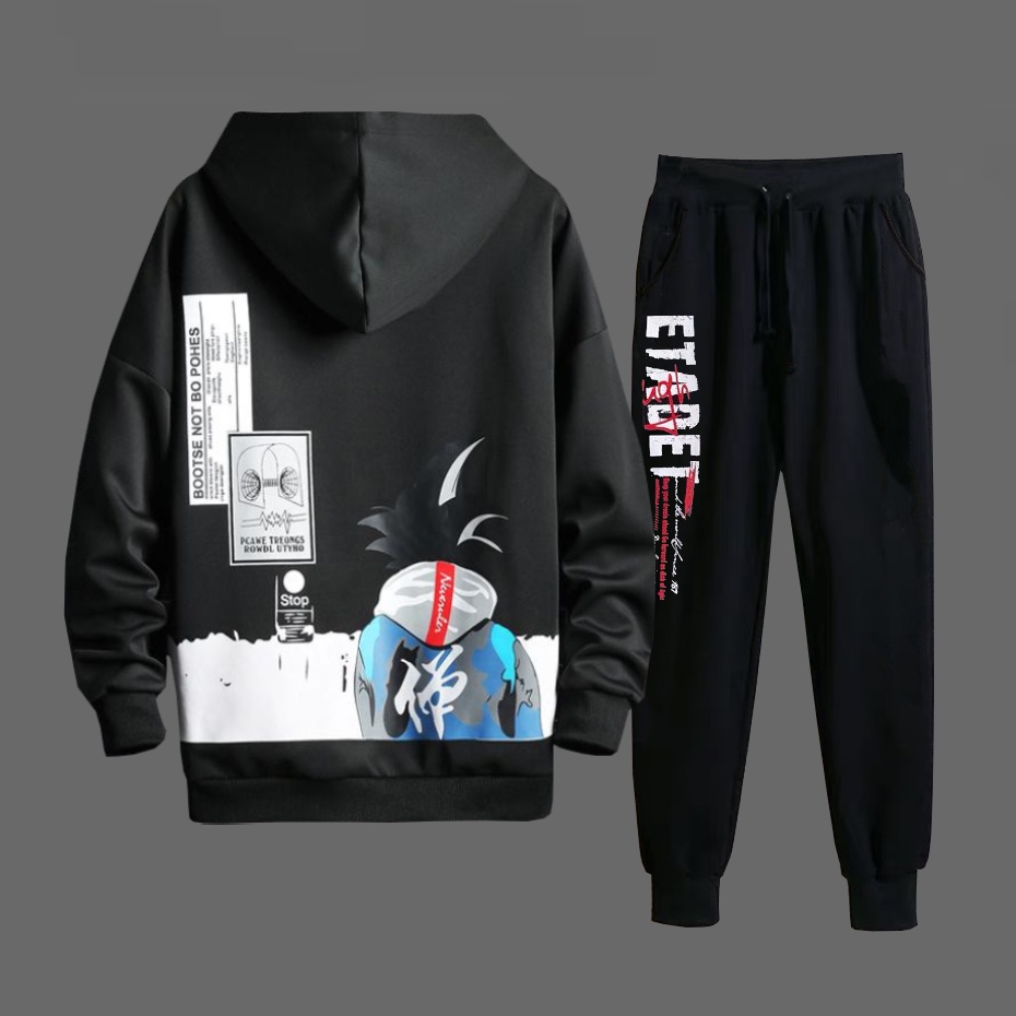 Set Bộ 2 Món Quần Dài + Áo Hoodie Nón Nam Chất Vải Nỉ CB2_WAH060NO_MQU081NIDEF6 (1 Túi + Etadet)