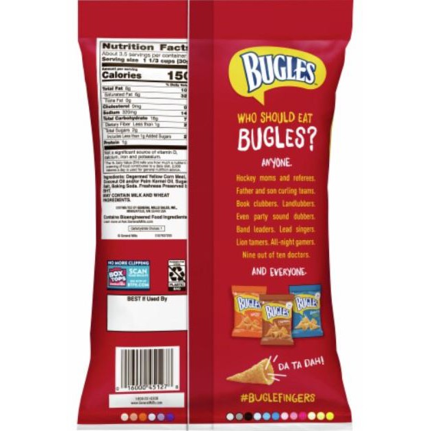 Snacks ngô giòn vị truyền thống Bugles 212g