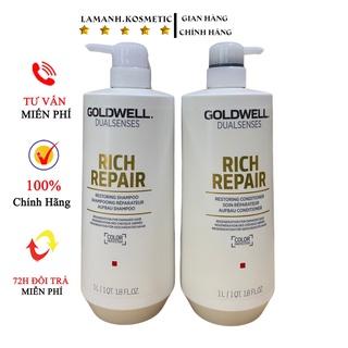 Dầu Gội Dầu Xả Phục Hồi GOLDWELL Dualsenses Rich Shampoo phục hồi tóc hàng chính hãng cặp 1000ml