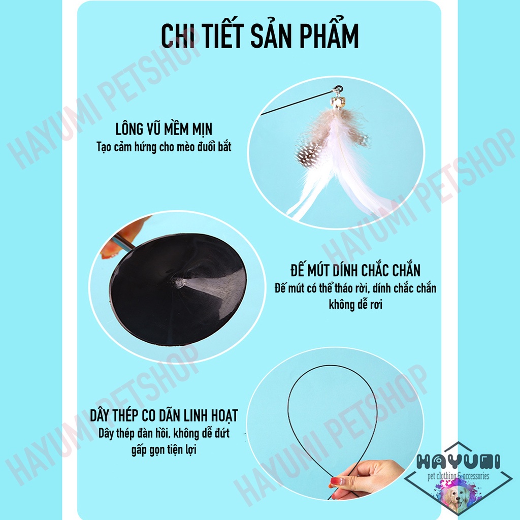 CẦN CÂU VỜN MÈO CÓ MÚT GẮN TƯỜNG - HAYUMI