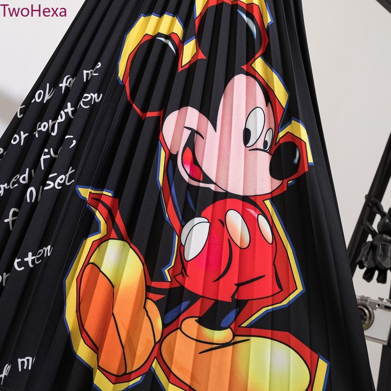 Thời Trang Chân Váy Dài Lưng Thun In Họa Tiết Hoạt Hình Dễ Thương Cho Nữ