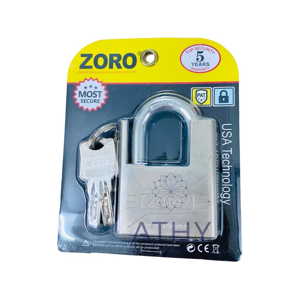 Ổ KHÓA DÀY CHỐNG CẮT ZORO KÈM 4 CHÌA, khóa nhà cửa an ninh an toàn chống trộm, security door lock locker, xịn rẻ cao cấp