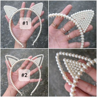 Bờm cài tóc tai thỏ đính hạt (được chọn mẫu)