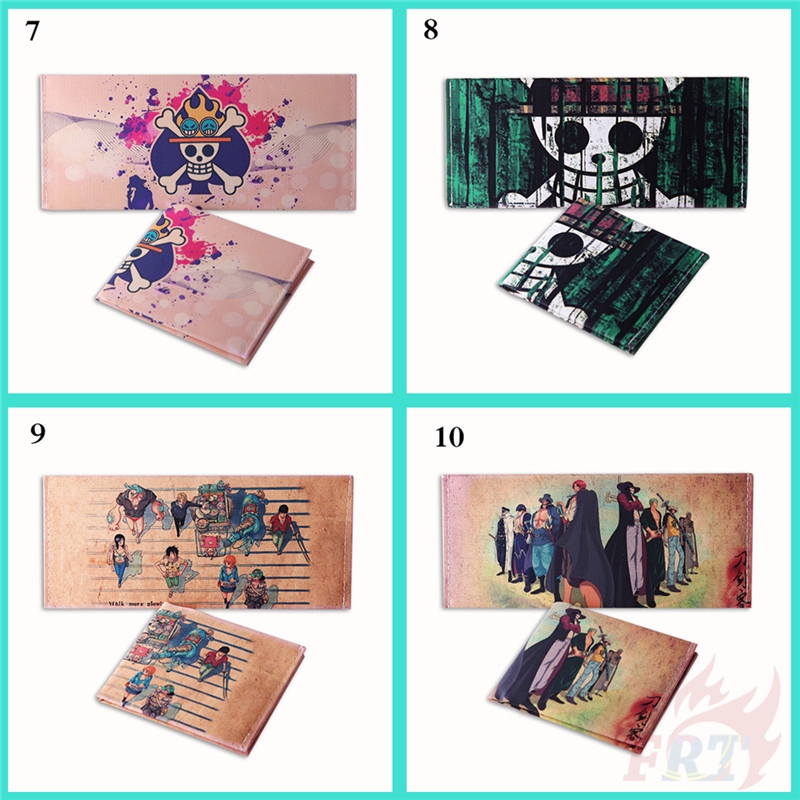 Ví tiền cầm tay vải canvas họa tiết hoạt hình One Piece 10 phong cách tùy chọn thời trang dành cho unisex và trẻ em
