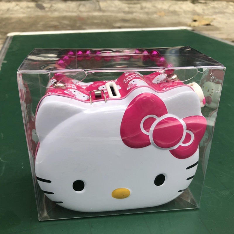 Hộp Tiết Kiệm Tiền Hello Kitty Có Khóa - Két Sắt Mini Kích Thước 15x15x8cm