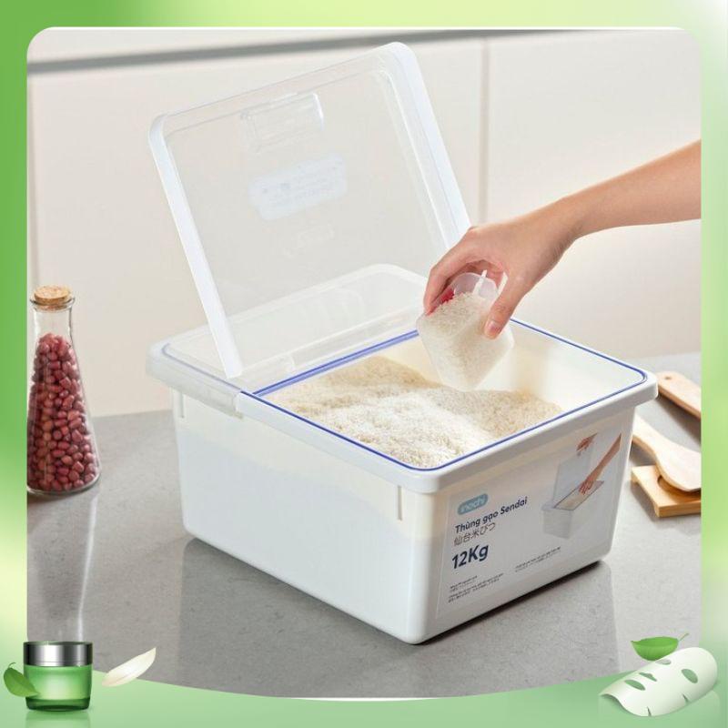 Thùng đựng gạo SENDAI INOCHI 12KG (kèm cốc đong)