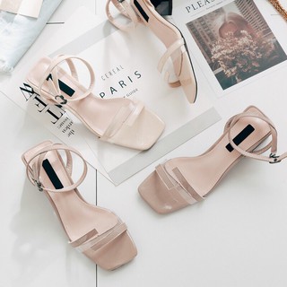 Sandal da bóng quai mảnh trong 3p cực tôn chân