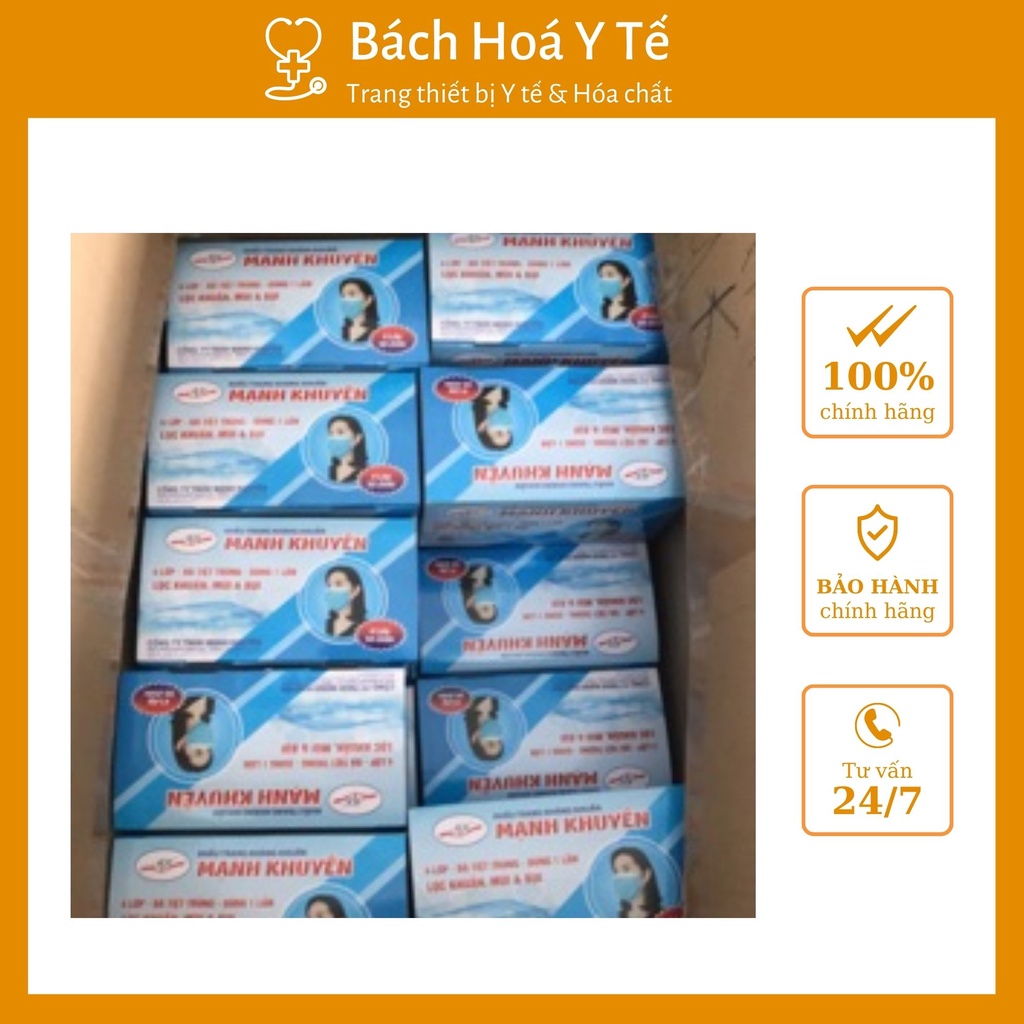 Khẩu trang kháng khuẩn Mạnh Khuyên 4 lớp . Hộp 50 cái, đã tiệt trùng, an toàn cho sức khỏe