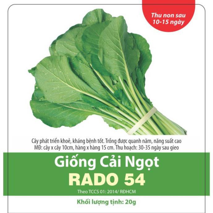 Hạt Giống Rau Cải Ngọt Giòn Ngọt, Năng Suất Cao 20gr