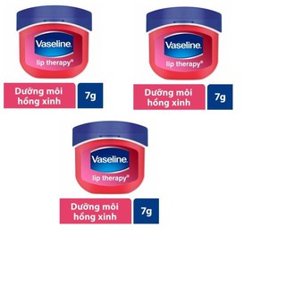 Combo 3 hũ dưỡng môi Vaseline Mỹ - hồng