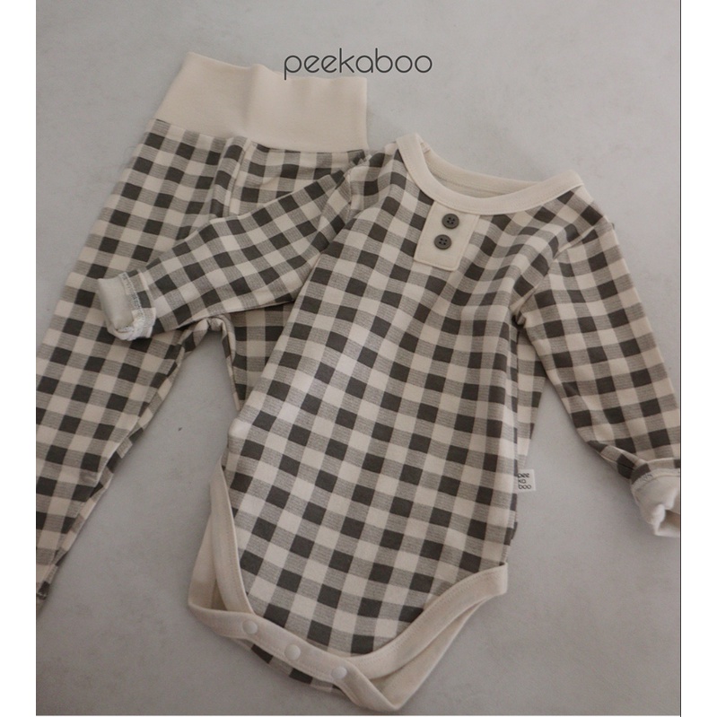(Chính hãng) Bộ suit cài cúc đũng kèm quần kẻ dài tay Cony 2022 co giãn PEEKABOO made in Korea thời trang trẻ em cho bé