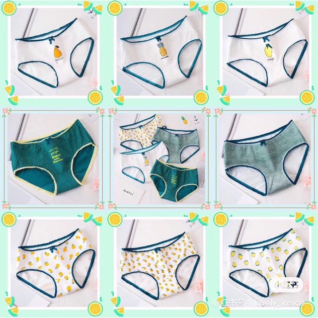 ♥️ QUẦN LÓT NỮ♥️ Combo 5 Quần Lót Cotton Thoáng Mát In Hoạ Tiết Siêu Kute