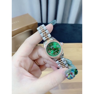 Đồng hồ nữ Rolex mặt tròn đính đá sang trọng dây kim loại