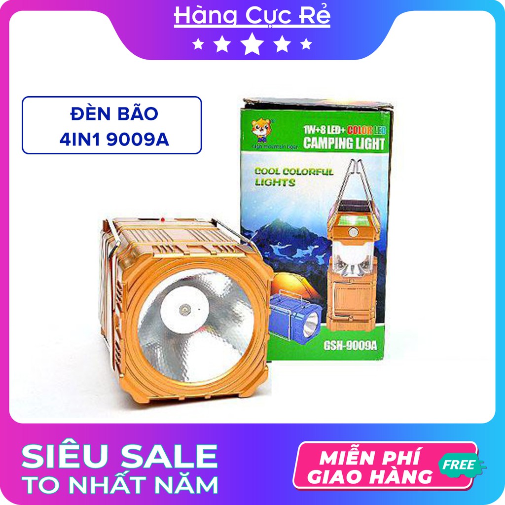 Đèn bão 4in1 HCR9009A  🔦FREESHIP🔦 Đèn dùng pin sạc, vintage style, trang trí, phượt, câu cá-Shop Hàng Cực Rẻ