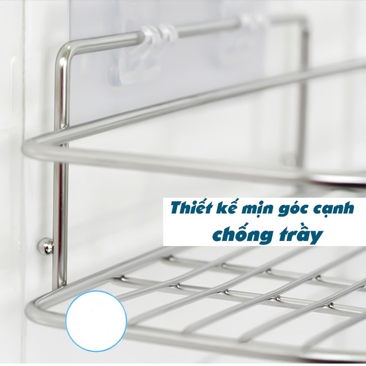 Combo 2 Kệ Góc Dán Tường Siêu Chắc Chắn Giá Để Đồ Inox Cao Cấp Nhà Tắm Nhà Bếp Chịu Lực Tốt