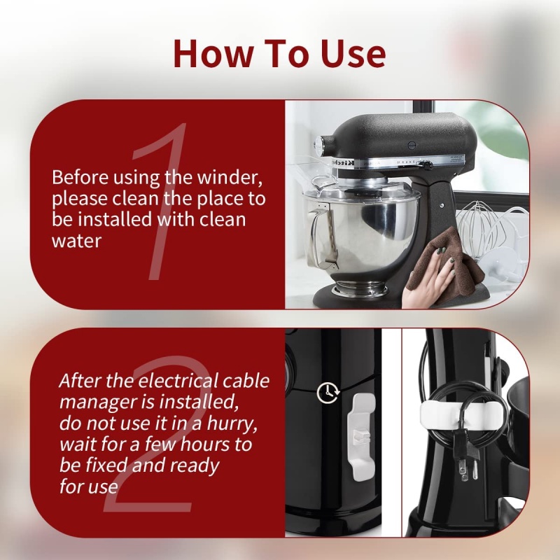 Set 2 Giá Đỡ Dây Cáp Quấn Gọn Gàng Sắp Xếp Gọn Gàng Cho Máy Chiên Không Dầu Appliance Cord wrapper Winder