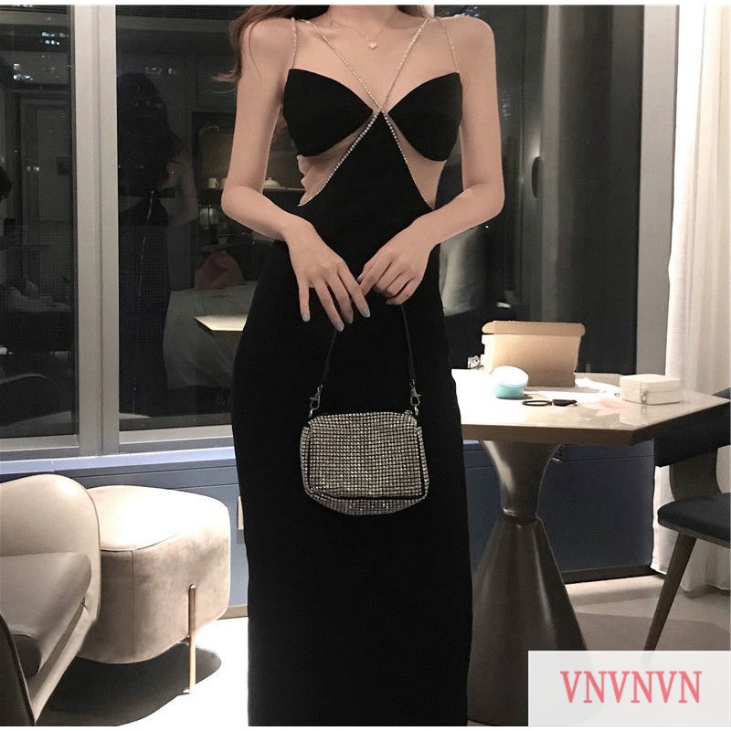 Đầm Sát Nách Cổ Chữ V Phối Lưới Kiểu Dáng Quyến Rũ | BigBuy360 - bigbuy360.vn