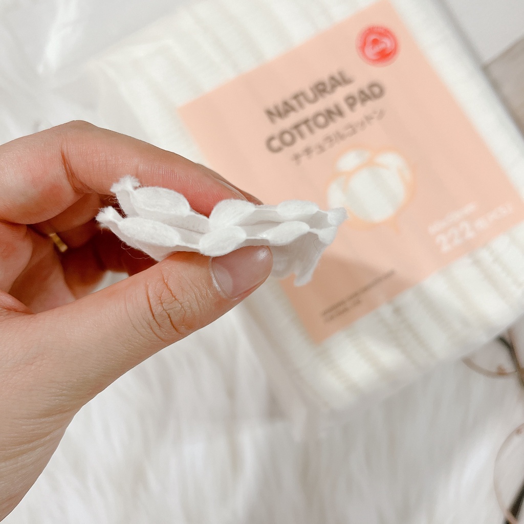 Bông tẩy trang 3 lớp Natural Cotton Pads 222 miếng