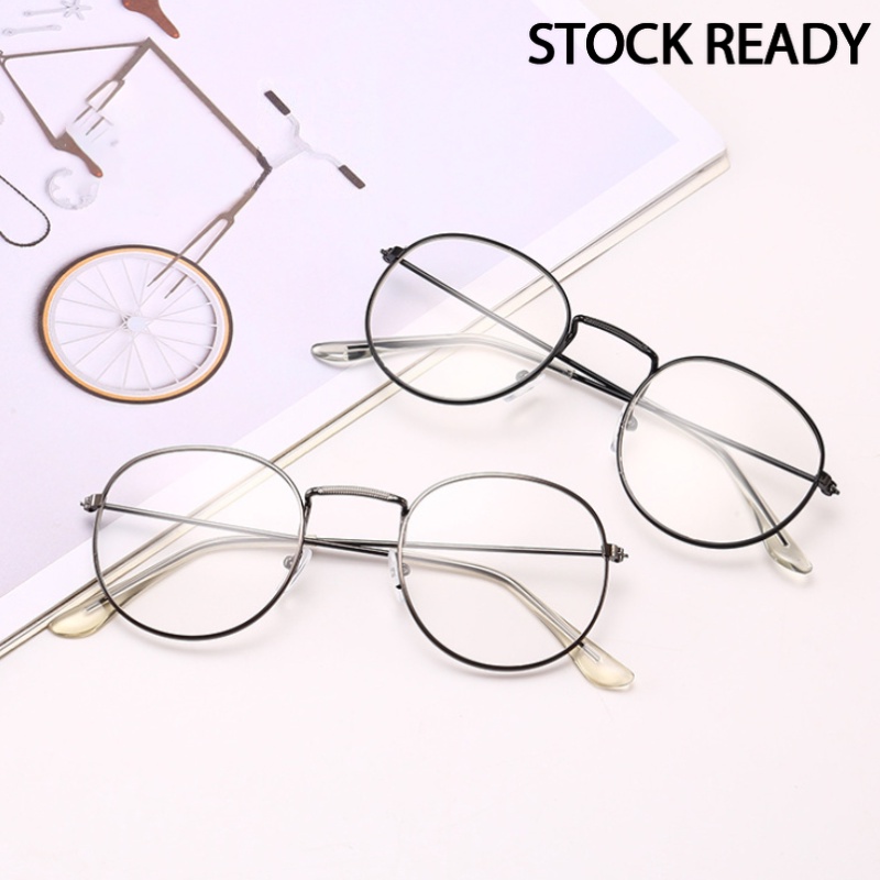 Mắt Kính Gọng Kim Loại Tròng Trong Suốt Chống Ánh Sáng Xanh Thời Trang cho nam nữ
