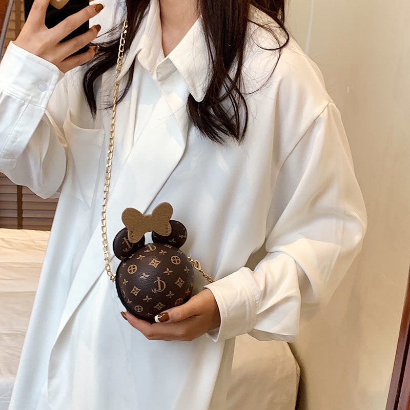 DISNEY Túi Đeo Chéo Hình Tròn In Hình Mickey Dễ Thương 2022