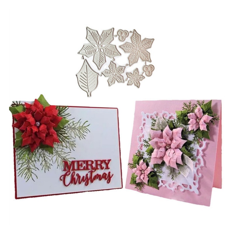 Khuôn cắt giấy hình hoa lá bằng kim loại chuyên dùng trang trí thiệp sổ tay DIY