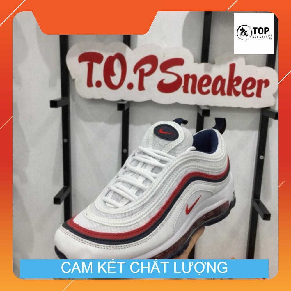 (ẢNH THẬT) GIÀY SNEAKERS AIR MAX 97 TRẮNG VIỀN ĐỎ
