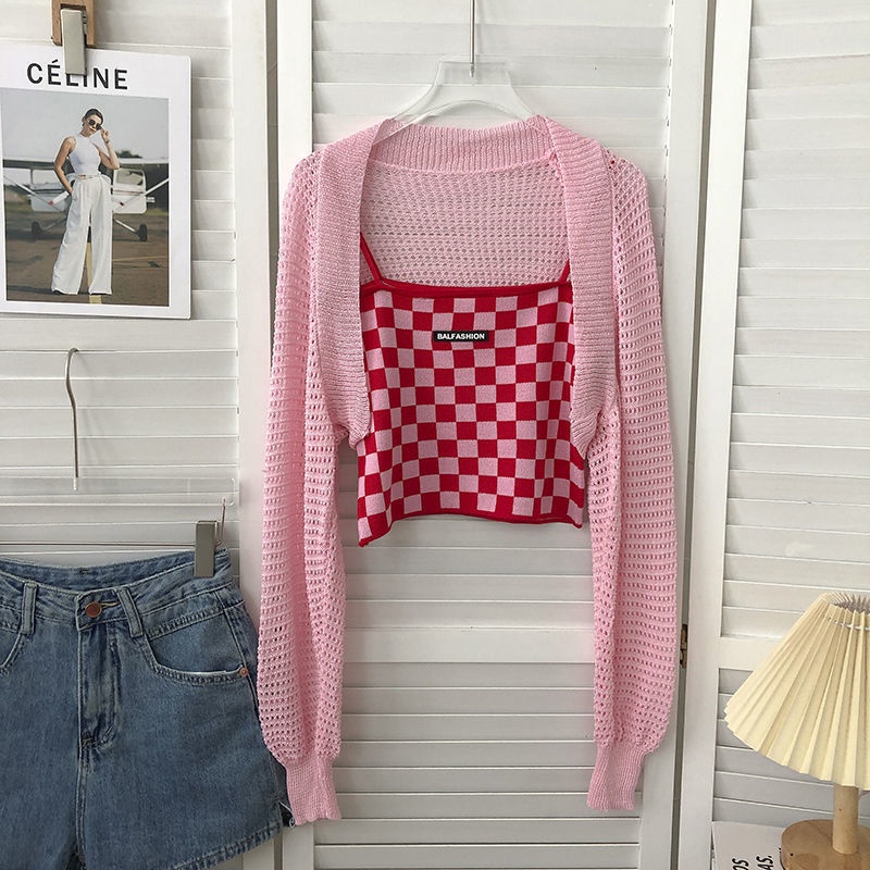 Set Áo Croptop Caro + Áo Khoác Ngoài Tay Dài Smide Clothing