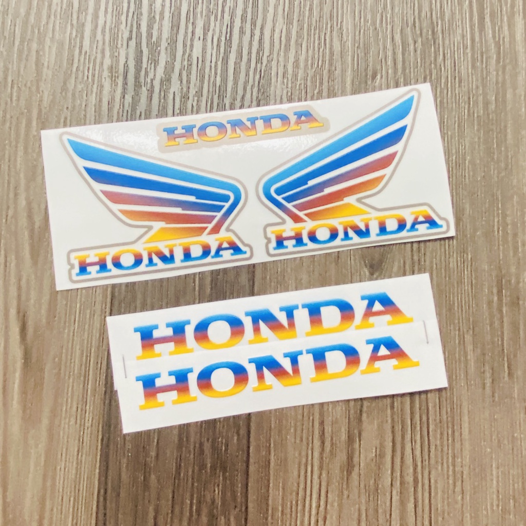 COMBO CÁNH CHIM VÀ CHỮ HONDA MÀU XANH TITAN TRANG TRÍ XE