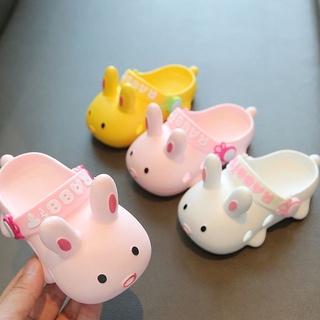 Dép Sandal Đục Lỗ Chống Trượt Mùa Hè In Hình Thỏ Hoạt Hình Dễ Thương Cho Mẹ Và Bé Gái