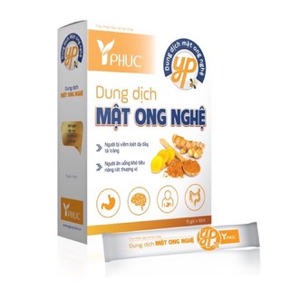 Mật ong nghệ nano cucurmin, cao chè dây- hỗ trợ giảm viêm loét đau dạ dày, tá tràng hộp 15 gói Y PHÚC