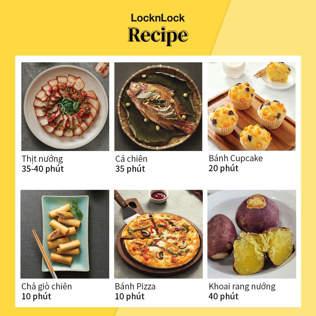 Nồi Chiên Không Dầu Lock&Lock Jumbo Plus Air Fryer 5.2L EJF357BLK - Hàng Chính Hãng