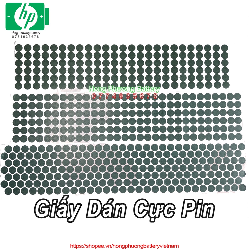 Giấy dán đầu pin 18650 Tờ Lớn chất lượng [ HP Battery ]