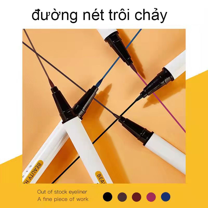 Bút Kẻ Mắt 5 Màu Nét Mảnh Chống Nước Nhanh Khô Chống Nhòe Lâu Trôi, Đầu Lông Mảnh, Kẻ Mắt Dạng Lỏng Không Gây Hại Cho Da