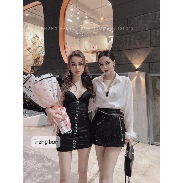 Áo sơmi lụa tay lông vũ