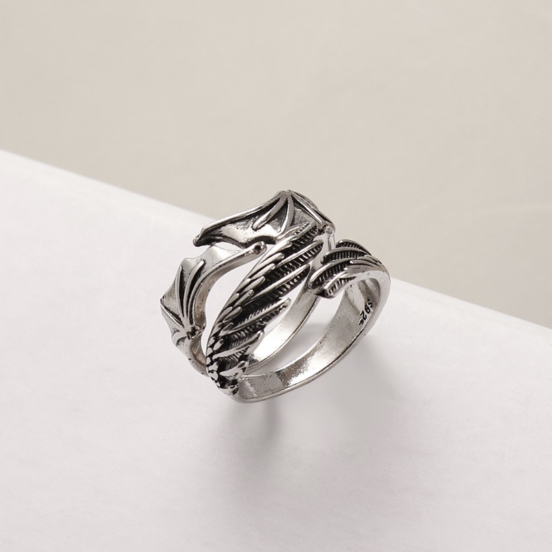 Nhẫn đeo tay kim loại tạo hình cánh thiên thần phong cách vintage thời trang