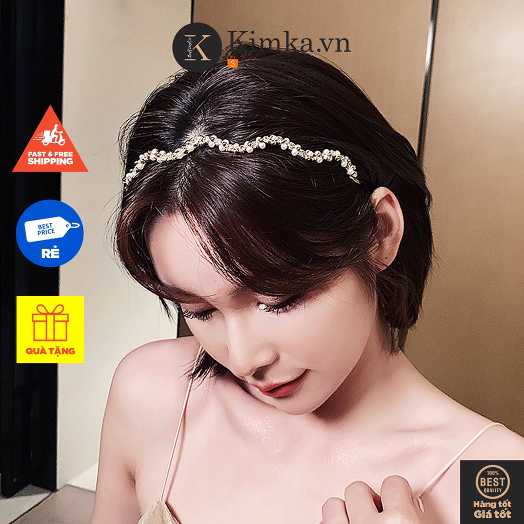 (0516) Bờm Tóc Đính Ngọc Đá Hàn Quốc Ziczac Tiểu Thư