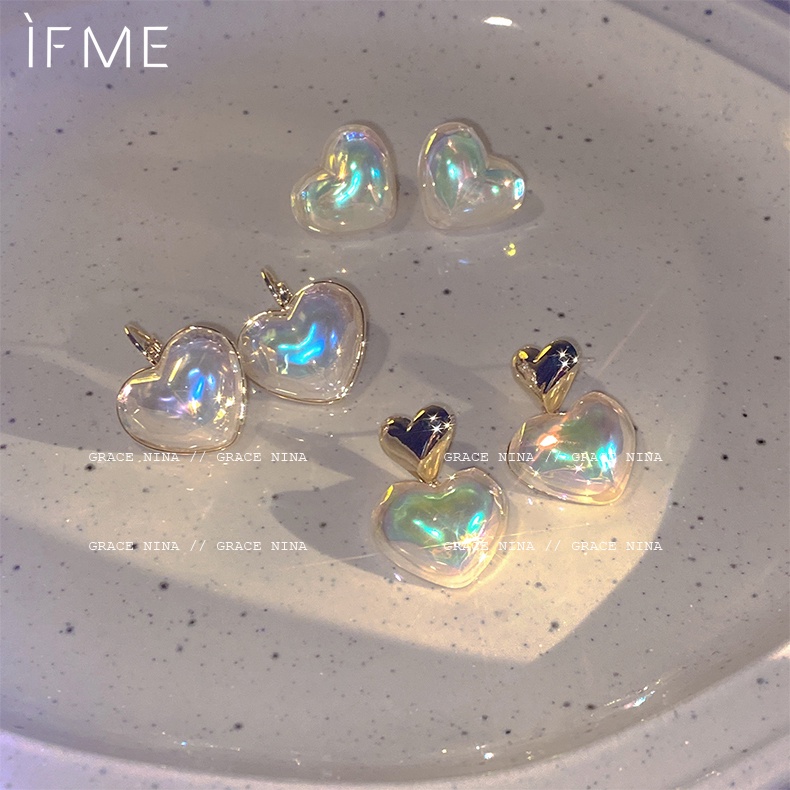 IF ME Bông Tai Dáng Dài Hình Trái Tim/ Nàng Tiên Cá/ Ngọc Trai Thời Trang Cho Nữ