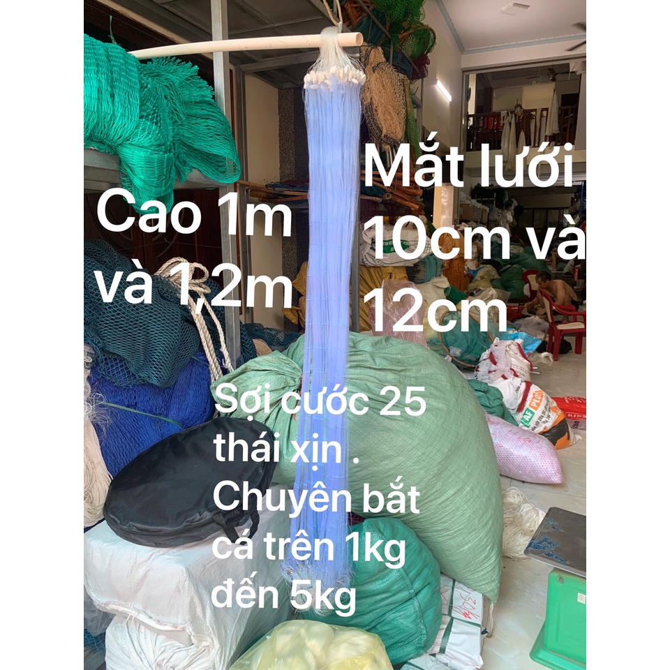 Lưới Thái Sịn Đánh Cá | Lưới 3 Màn Đánh Ao, Hồ, Sông Cao 1,2m Dài 75m 10 phân