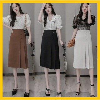 Chân váy dáng dài, Chân váy xếp ly nữ công sở