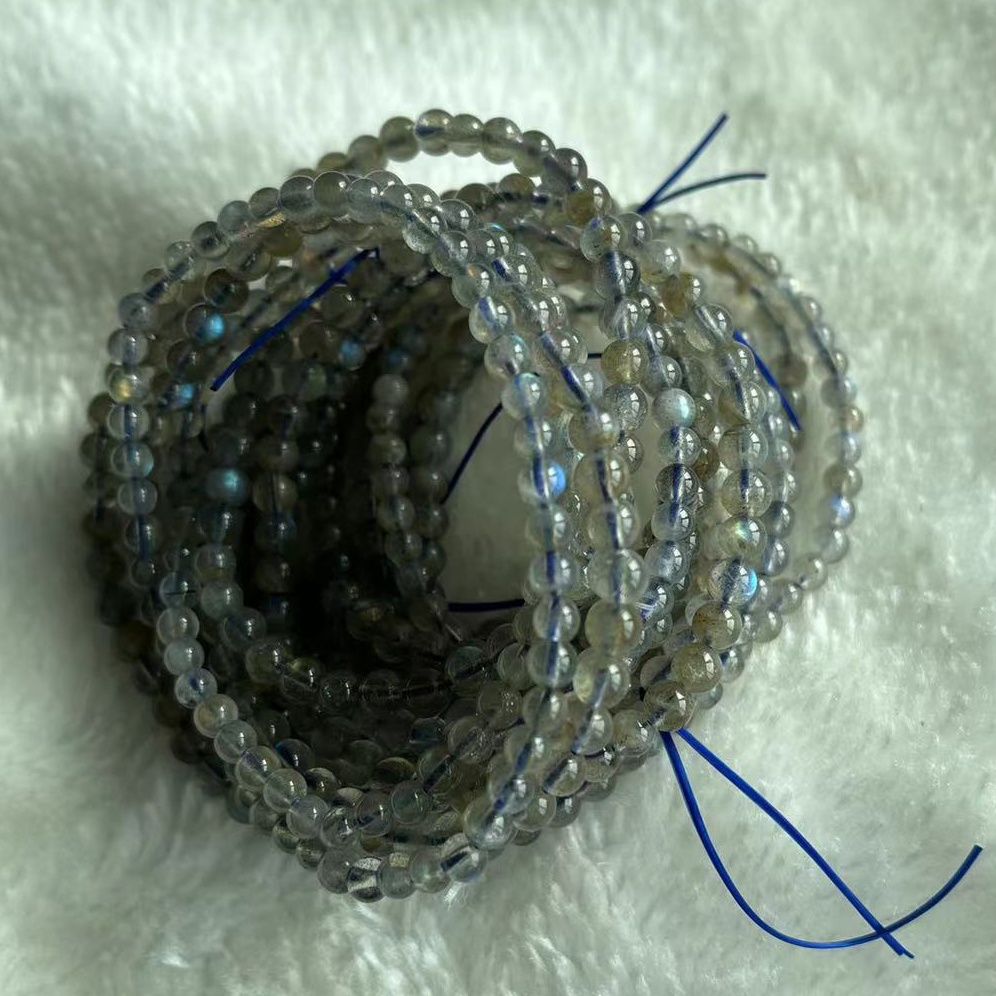 Đá Tự Nhiên AA Lớp Xanh Labradorite Hạt Tròn Vòng Tay Trang Sức Thời Trang Phụ Kiện 4mm 9mm 10mm 11m 12mm