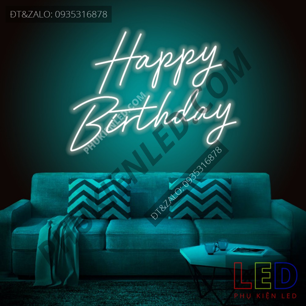 Đèn Led Neon Chữ Happy Birthday cực chất - Happy Birthday Neon Sign - Đèn Led Neon Trang Trí - phukienled