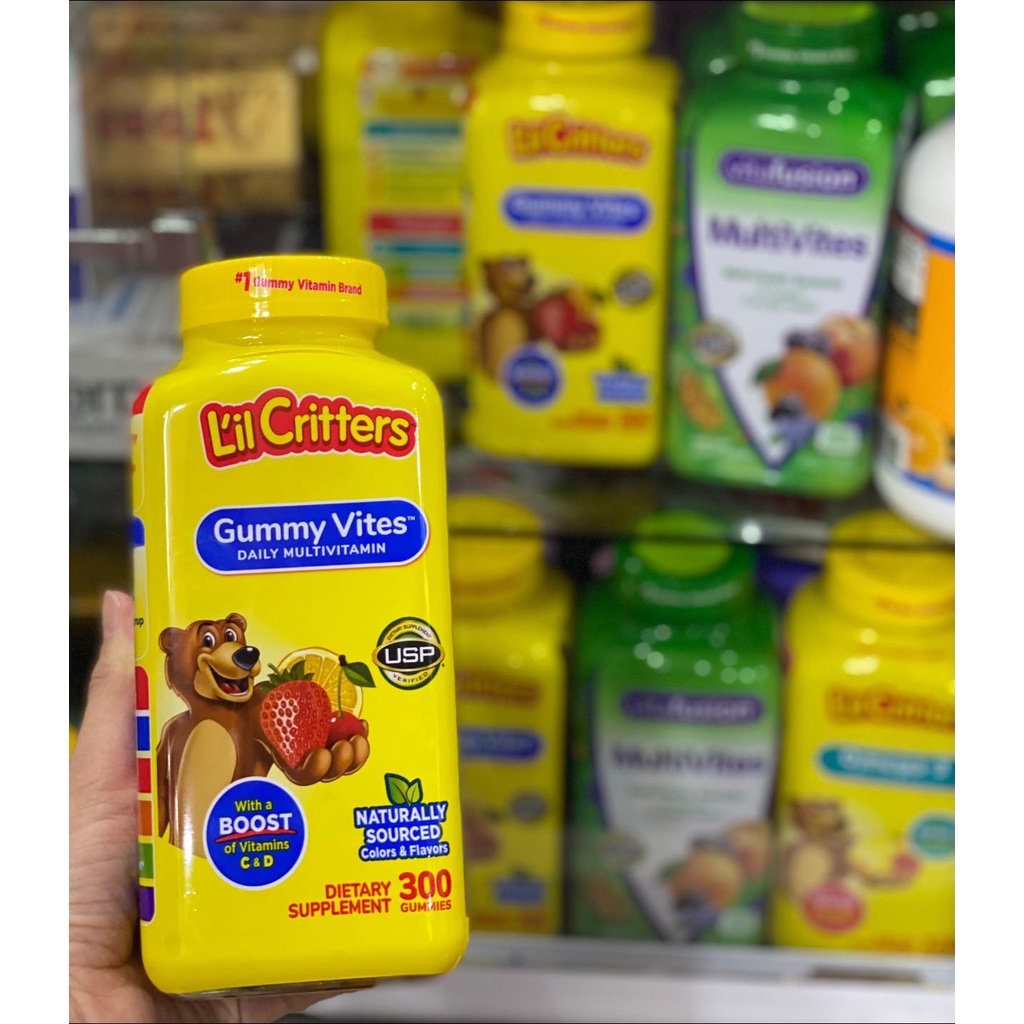 𝗟'𝗜𝗟 𝗖𝗥𝗜𝗧𝗧𝗘𝗥𝗦 Gummy_Vites Kẹo dẻo Vitamin tổng hợp cho bé 300 viên