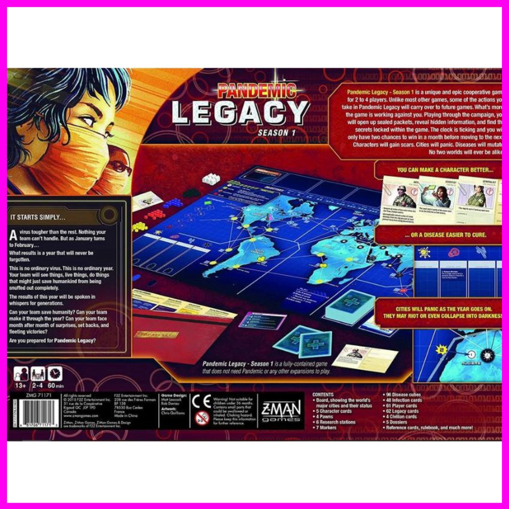 Đồ Chơi Board Game Pandemic - Đại Dịch thế giới Tiếng Anh Hộp Cứng Chất Lượng Cao