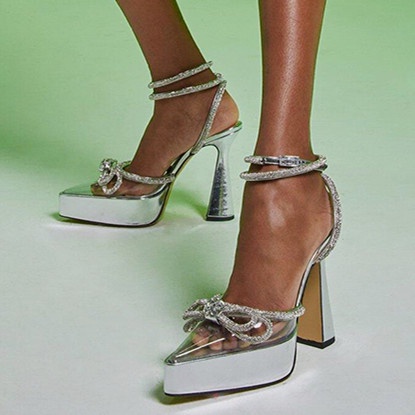 Giày Cao Gót Mũi Nhọn Đế Dày Size Lớn 5.51 Inch Thời Trang Cho Nữ